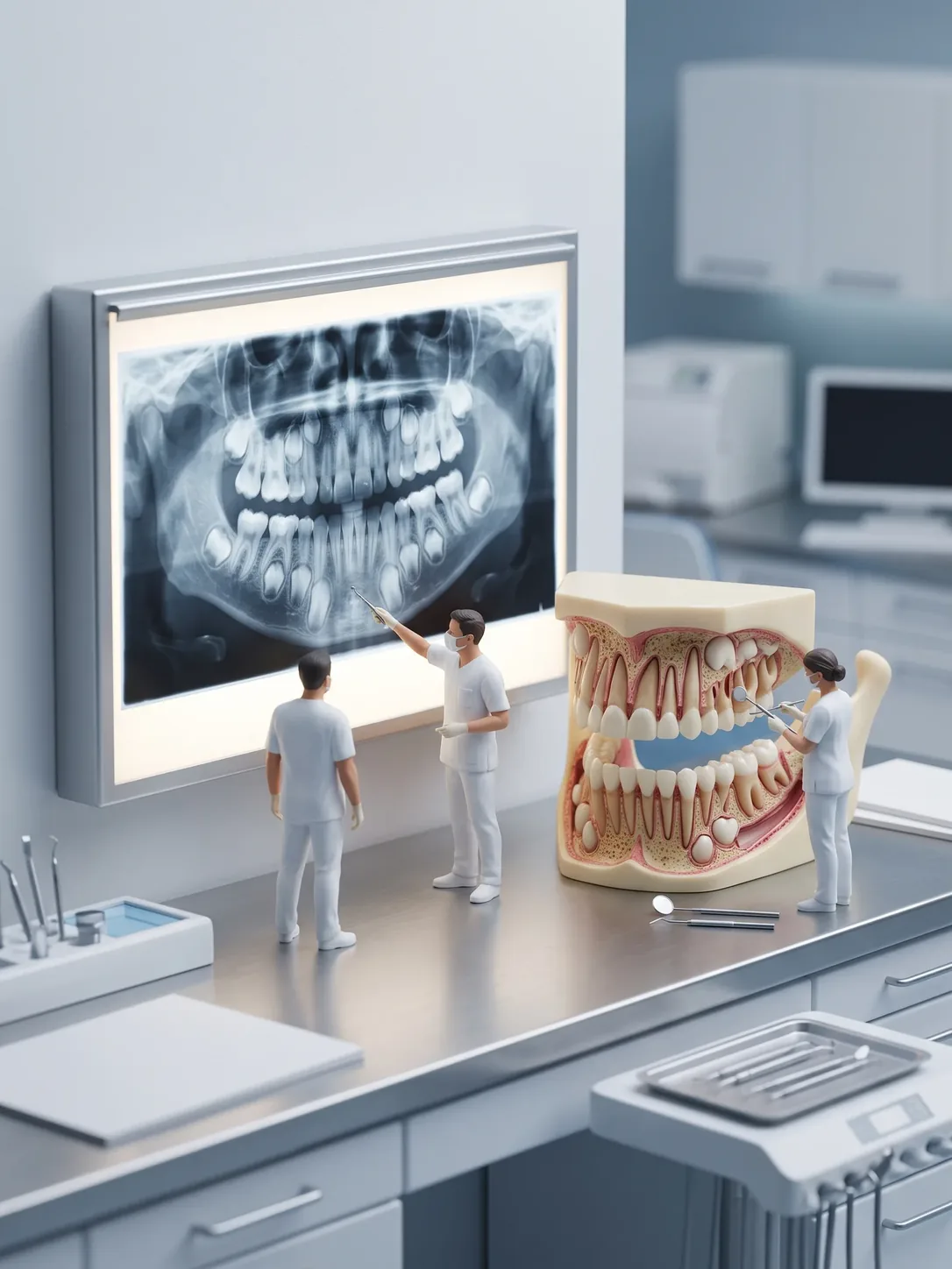 Qué muestra una radiografía panorámica en una boca en crecimiento