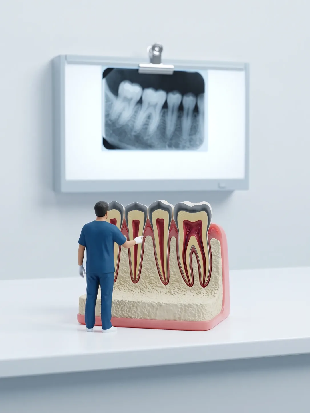 Qué muestra la radiografía periodontal, en Metepec